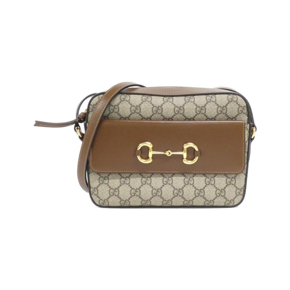 Gucci Horsebit 1955 shoulder bag beige ebony GG Supreme brown leather